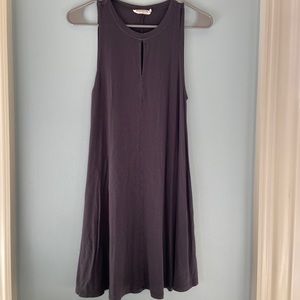 Dark Grey Dress with Slit Front